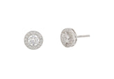 Stylish Design Round Shape 925 Sterling Silver Earrings studded with CZ